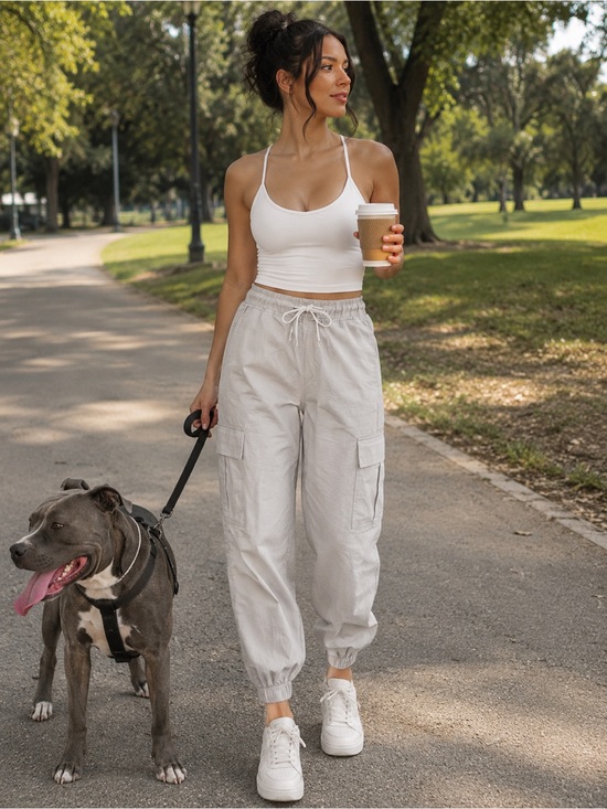 Dressin Pants - New w tags Casual High-Waist Cargo Joggers size medium